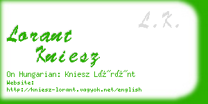 lorant kniesz business card